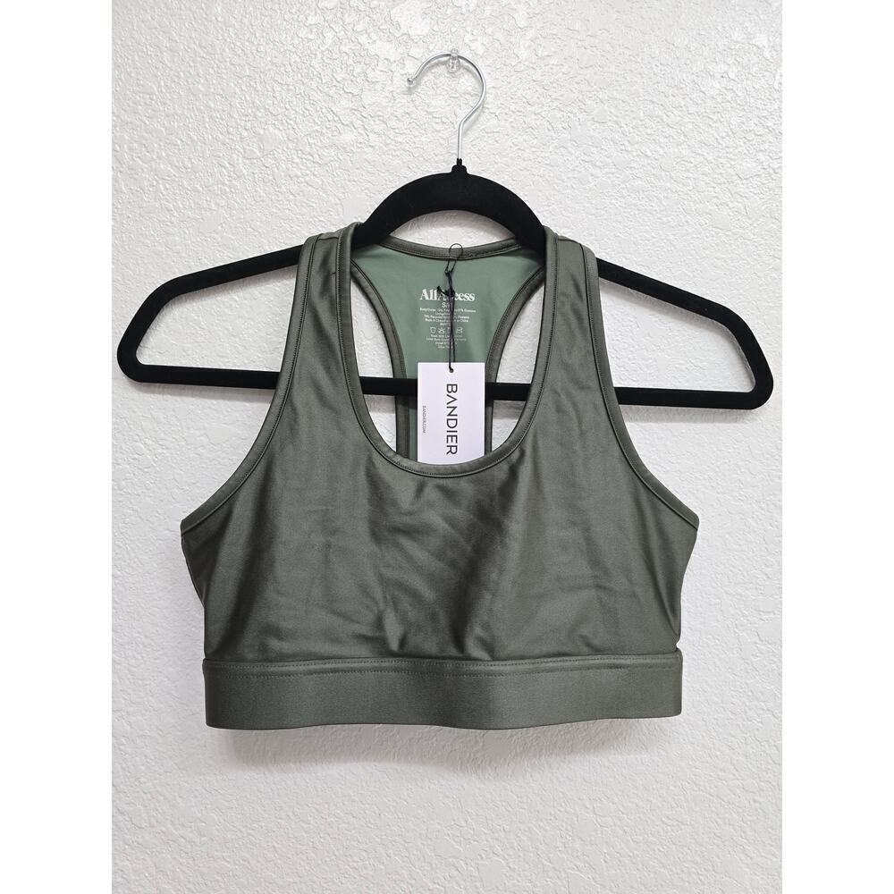 All Access for Bandier Front Row Sports Bra Dark Green Size S/P Activewear